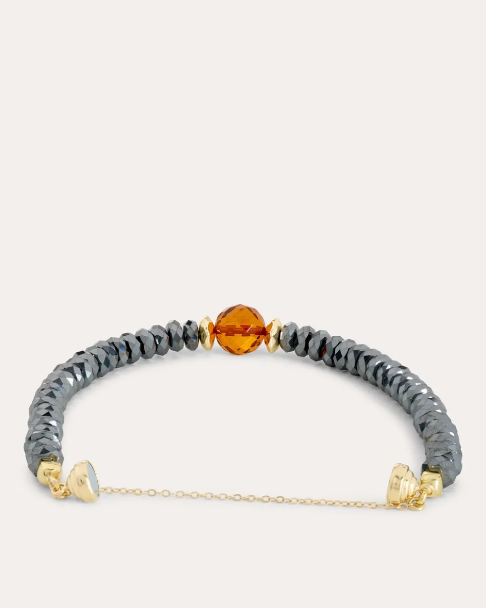 Armband mit Hämatit & Bernstein