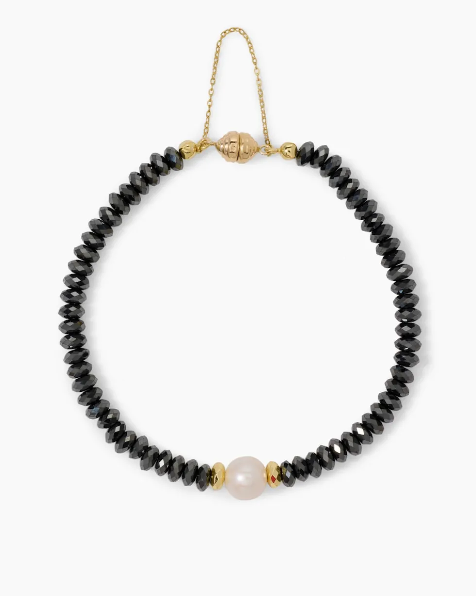 Armband mit Hämatit & Süßwasserzuchtperle