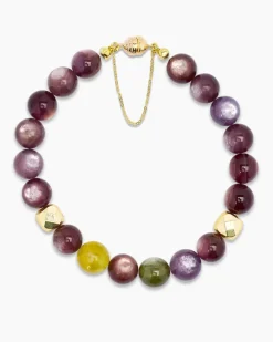 Armband mit Lepidolith und Hämatit