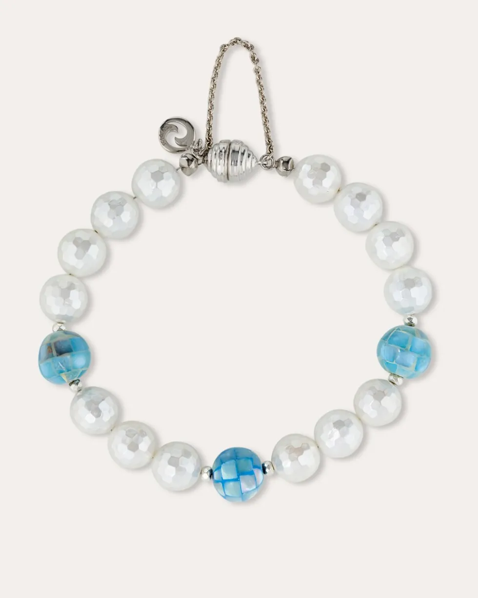 Armband mit Perlmutt, Aragonit & Hämatit