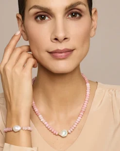 Armband mit Pink Opal und Süßwasserperle