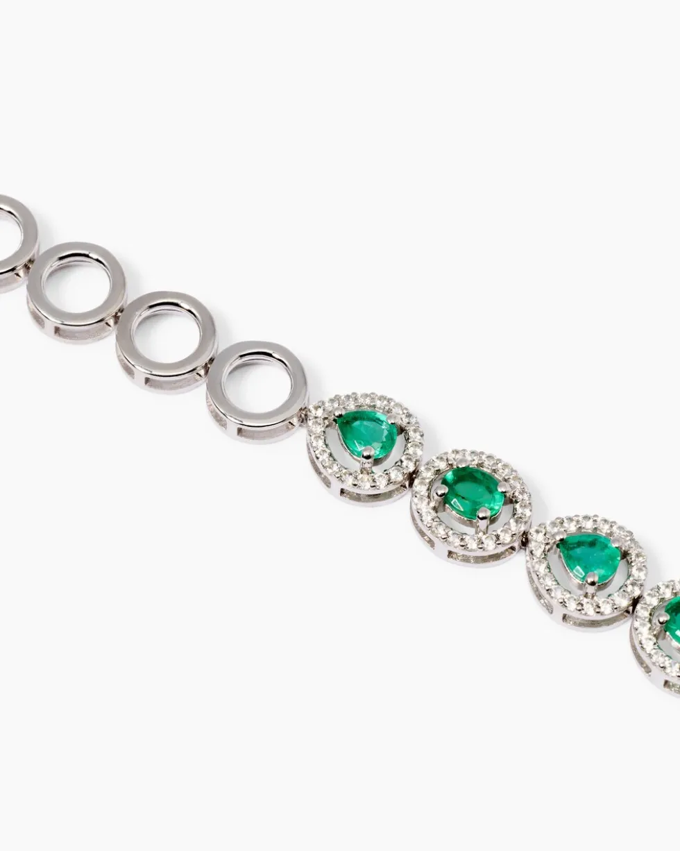 Armband mit Sambia Smaragd & Zirkon