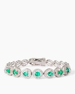 Armband mit Sambia Smaragd & Zirkon
