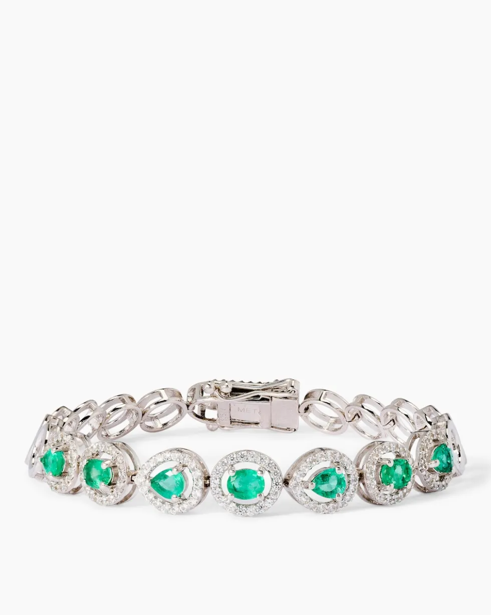 Armband mit Sambia Smaragd & Zirkon