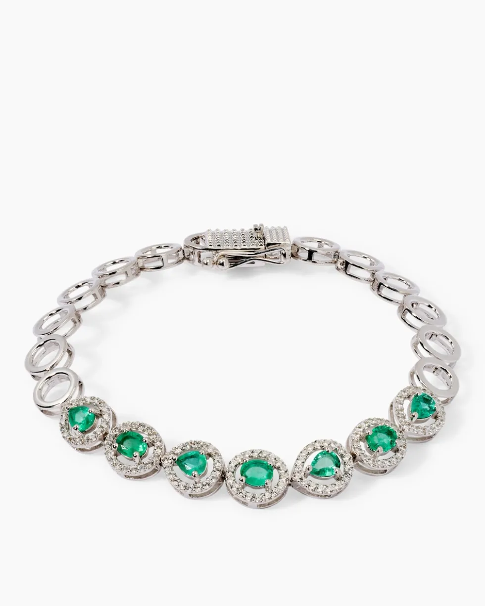 Armband mit Sambia Smaragd & Zirkon