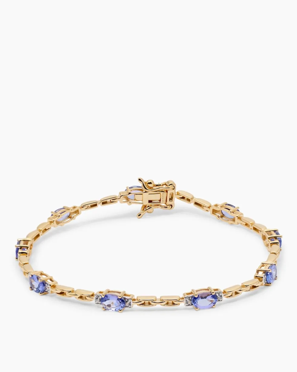 Armband mit Tansanit AAA und Zirkon
