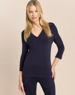 3/4 Arm Pullover mit Kaschmir