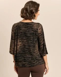 Ausbrennershirt mit Flockprint