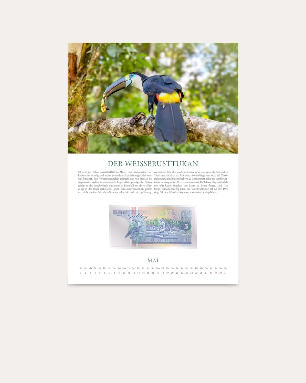 Banknotenkalender Tiere 2027