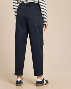 Barrel Fit Baumwollhose mit Bundfalte