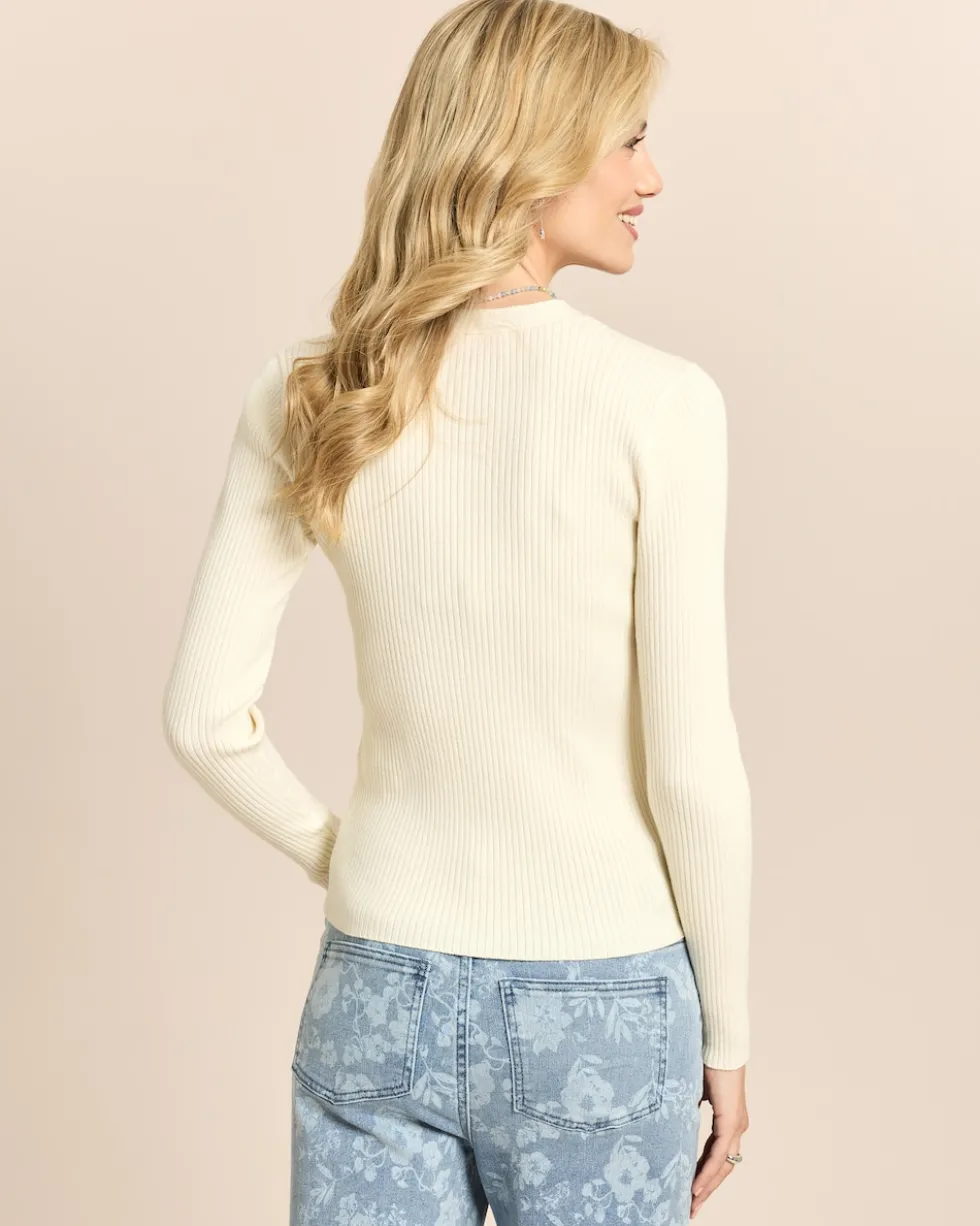 Basic Pullover mit Knopfleiste