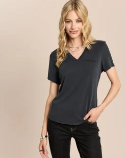 Basic-Shirt mit Stickerei