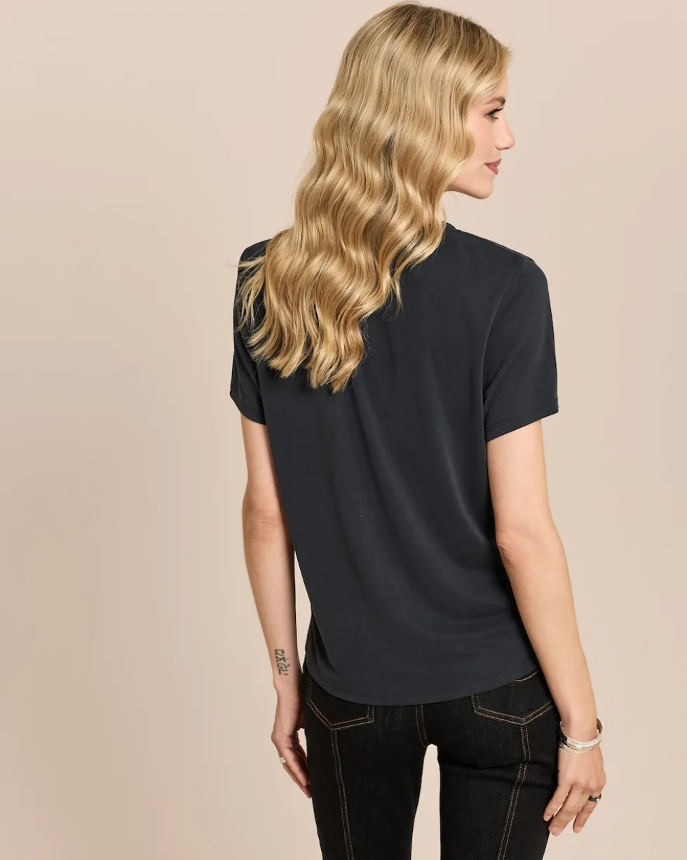 Basic-Shirt mit Stickerei