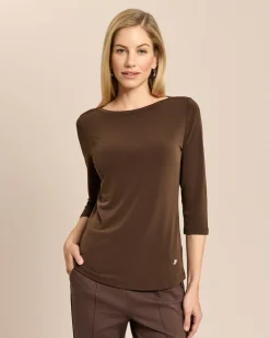 Basic Shirt mit U-Boot-Ausschnitt