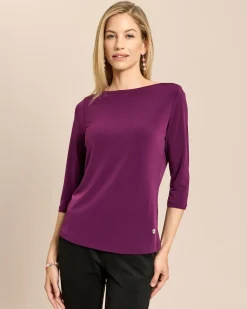 Basic Shirt mit U-Boot-Ausschnitt