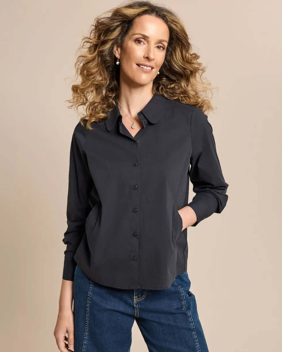 Baumwollstretch Bluse