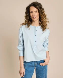 Baumwollstretch Bluse boxy