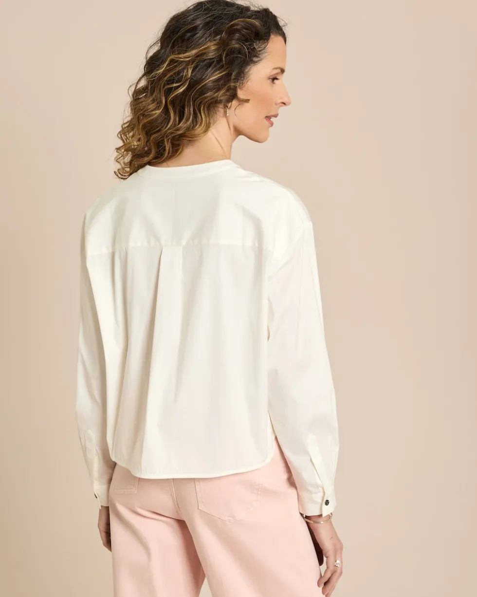 Baumwollstretch Bluse boxy