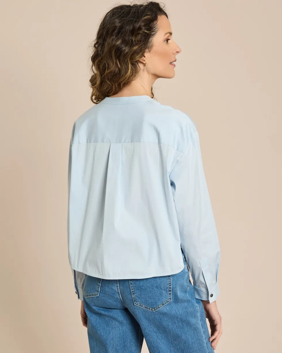 Baumwollstretch Bluse boxy