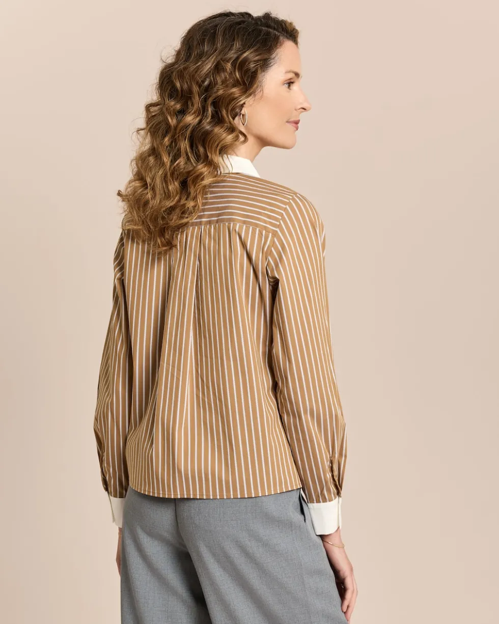 Baumwollstretch Bluse gestreift