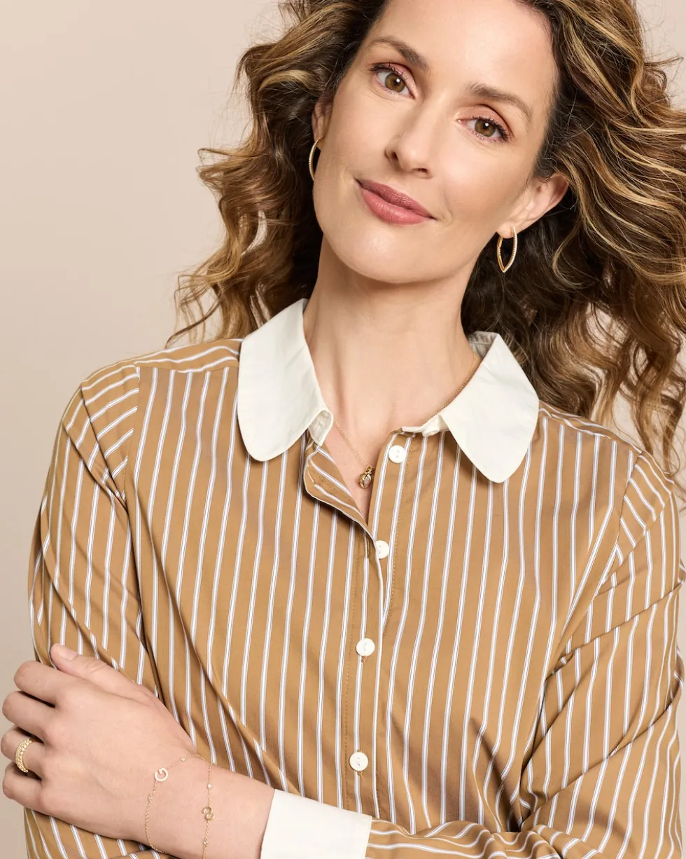 Baumwollstretch Bluse gestreift