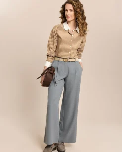 Baumwollstretch Bluse gestreift