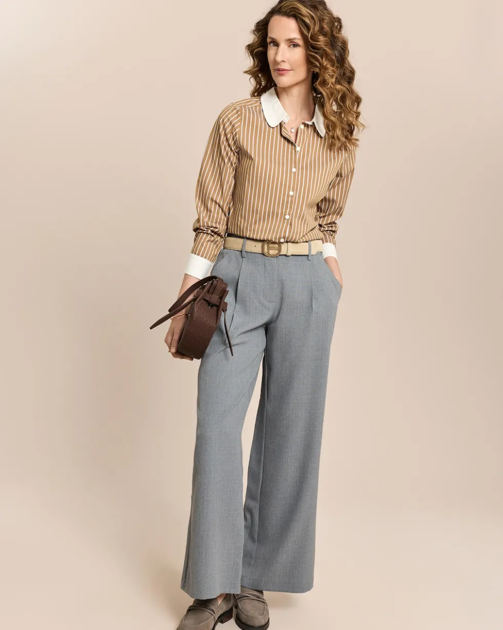 Baumwollstretch Bluse gestreift