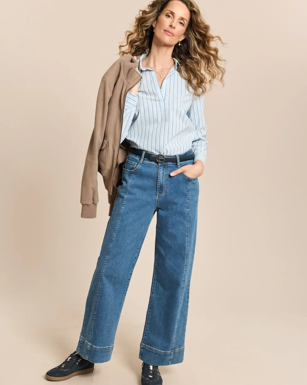 Baumwollstretch Bluse gestreift