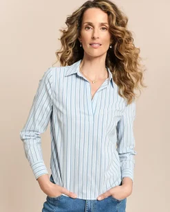 Baumwollstretch Bluse gestreift