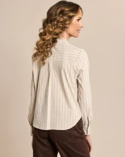 Baumwollstretch Bluse gestreift