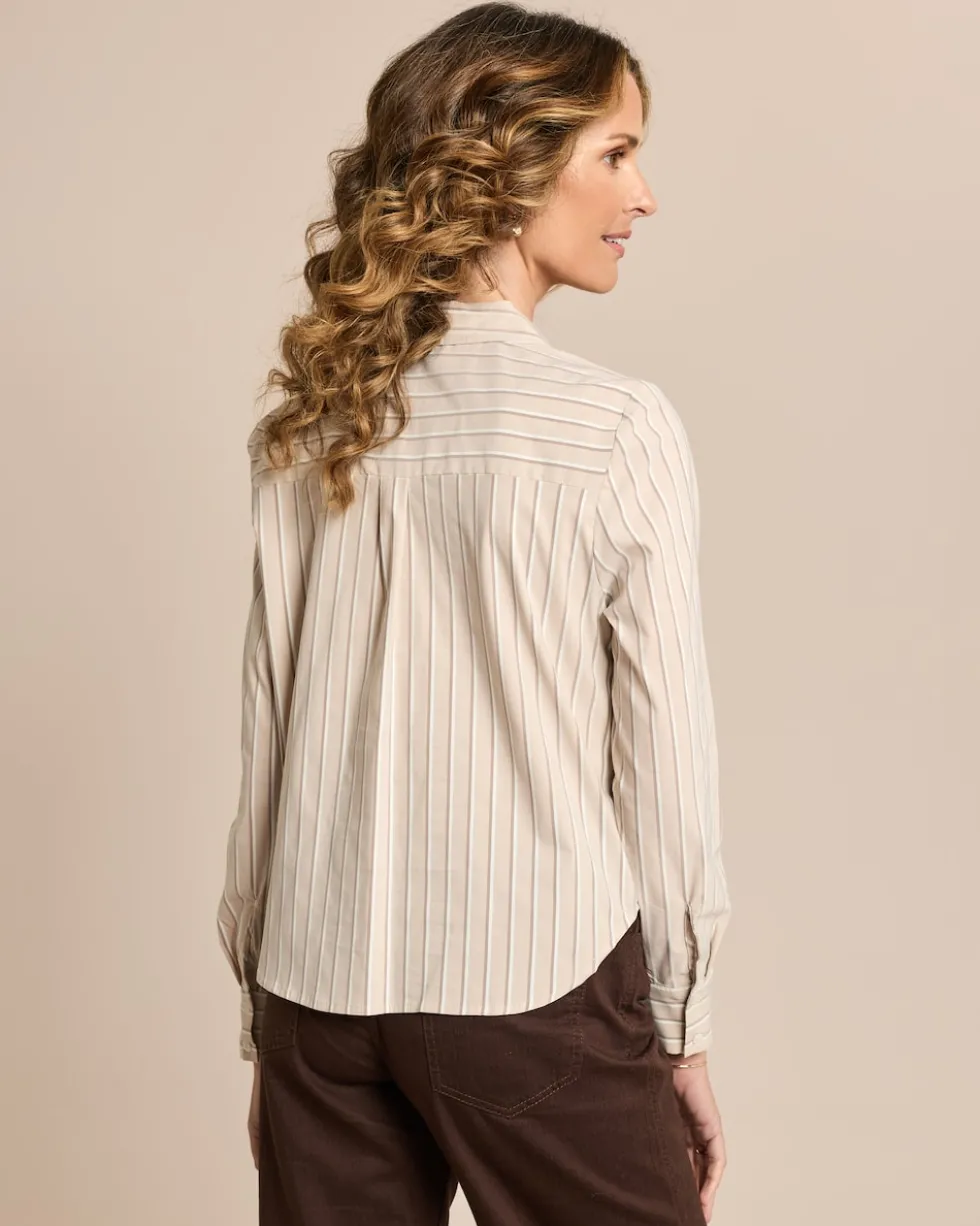 Baumwollstretch Bluse gestreift