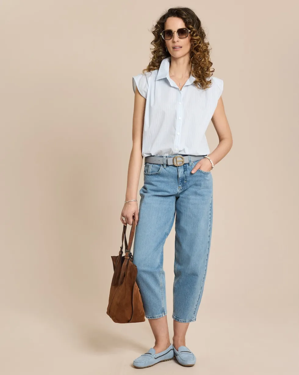 Baumwollstretch Blusenshirt