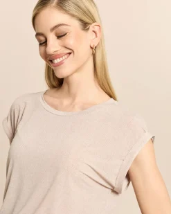 Überschnittenes T-Shirt in Denimoptik