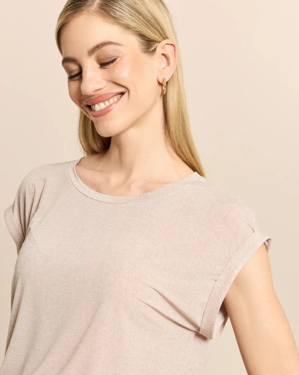 Überschnittenes T-Shirt in Denimoptik