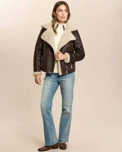 Bikerjacke Lammfellimitat