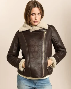 Bikerjacke Lammfellimitat