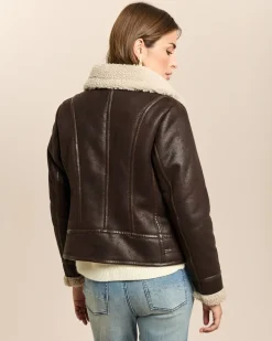 Bikerjacke Lammfellimitat