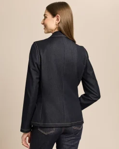 Blazer aus Denim mit Goldknöpfen