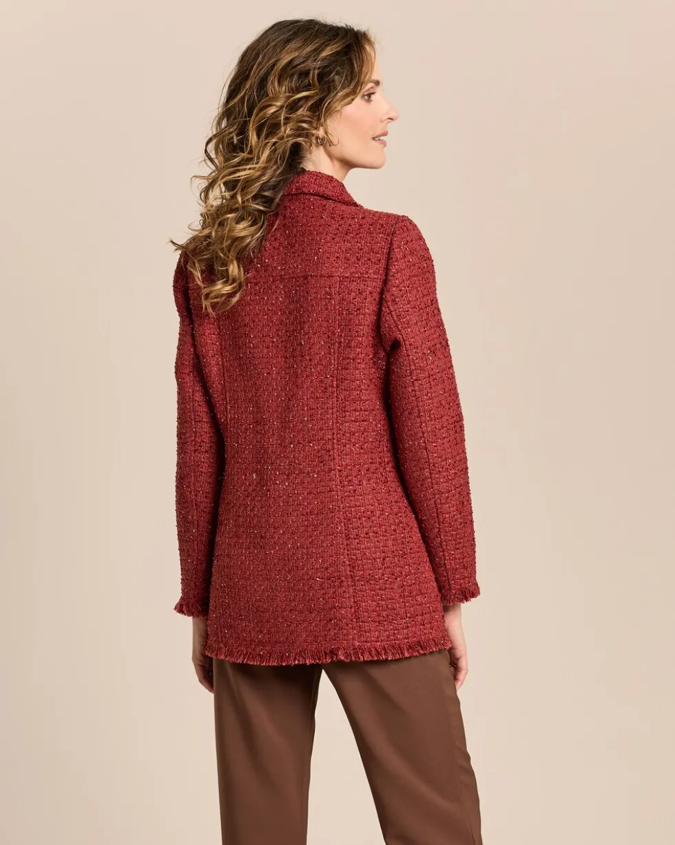 Blazer mit Glitzer und Bouclé-Optik