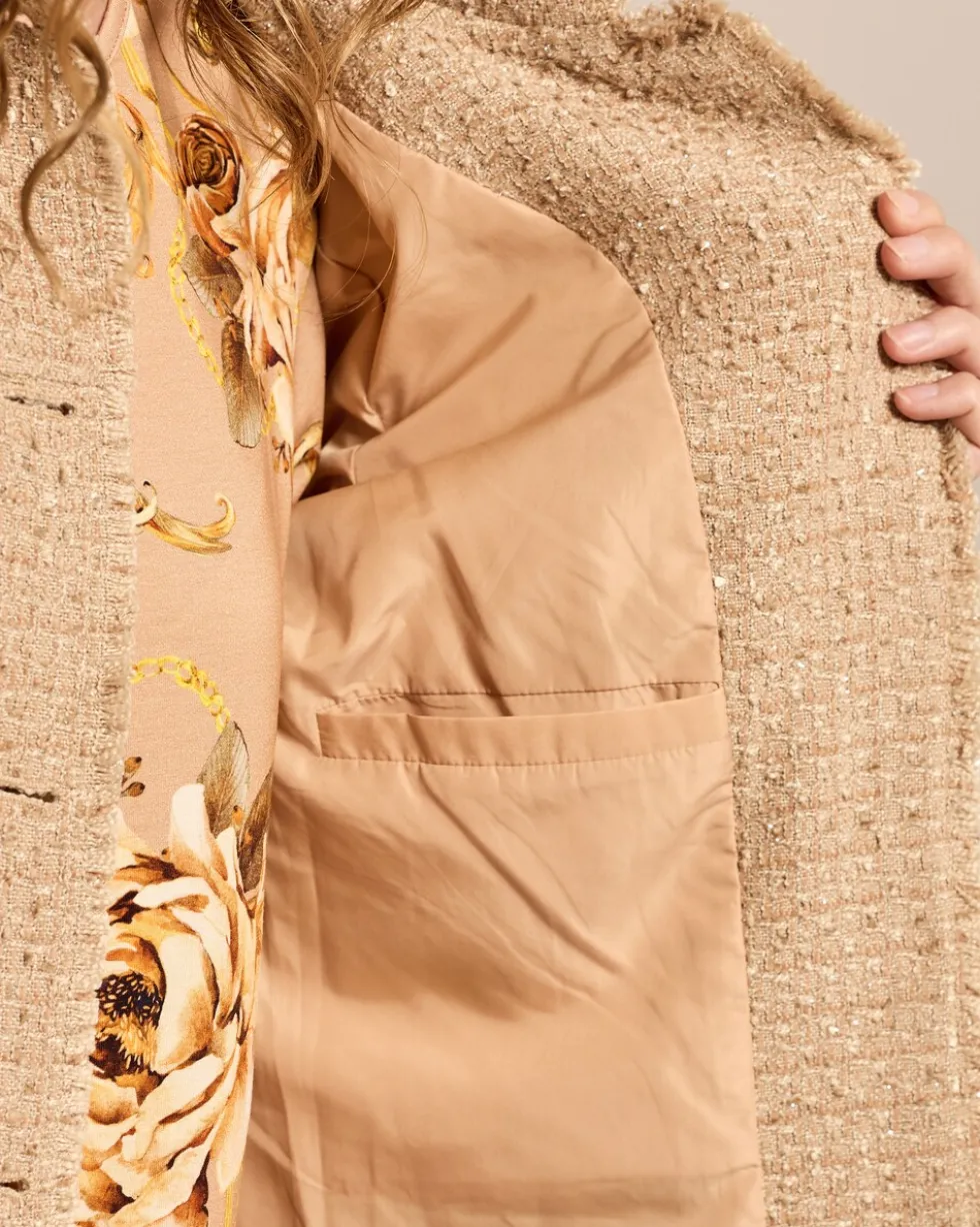 Blazer mit Glitzer und Bouclé-Optik