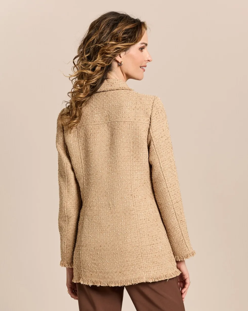 Blazer mit Glitzer und Bouclé-Optik