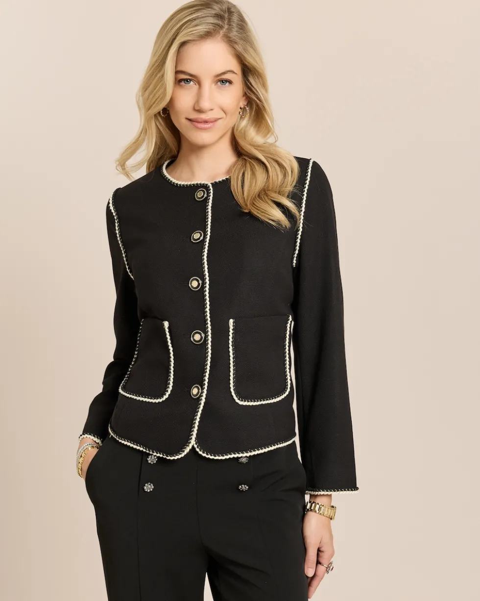 Blazer mit Kontrastborte