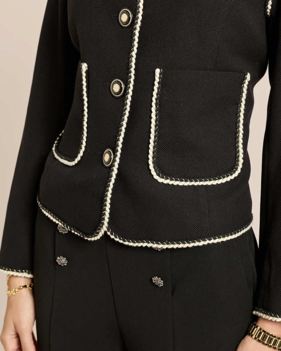 Blazer mit Kontrastborte