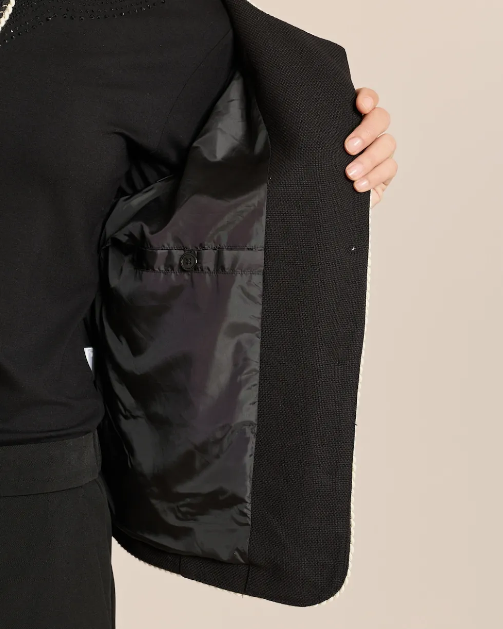 Blazer mit Kontrastborte