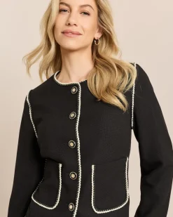 Blazer mit Kontrastborte