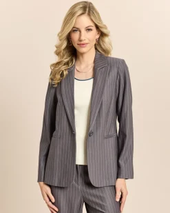 Blazer mit Nadelstreifen