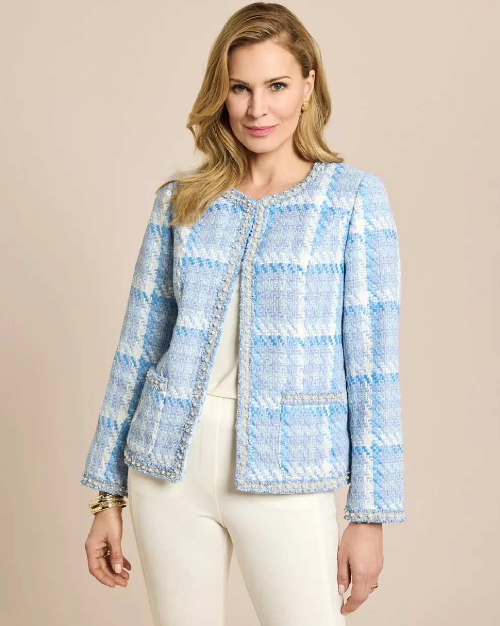 Blazer mit Perlendeko