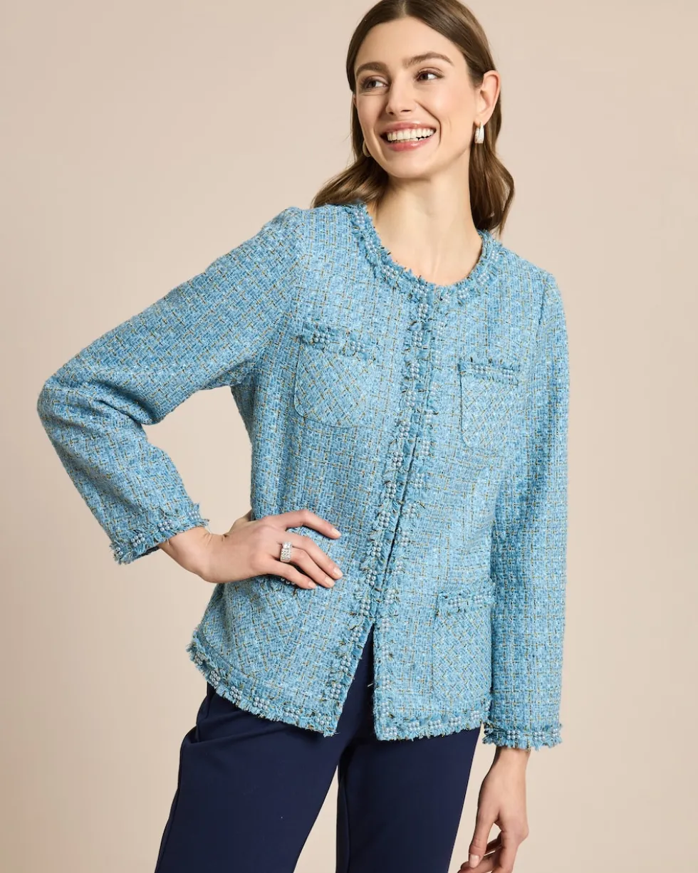 Blazer mit Perlenverzierung