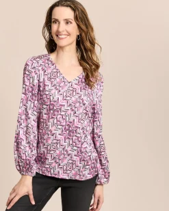 Bluse aus Viskose-Stretch, bedruckt