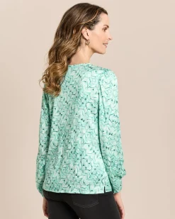 Bluse aus Viskose-Stretch, bedruckt
